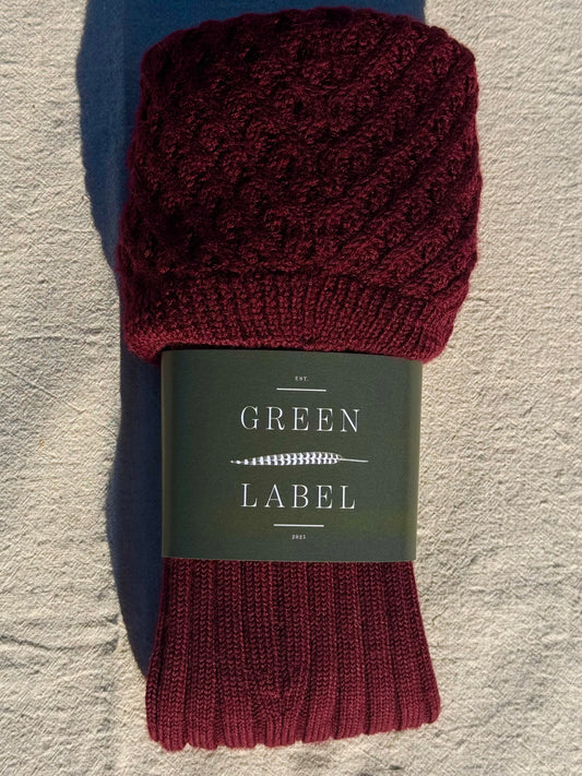 Merino Shooting Sock (Burgundy)